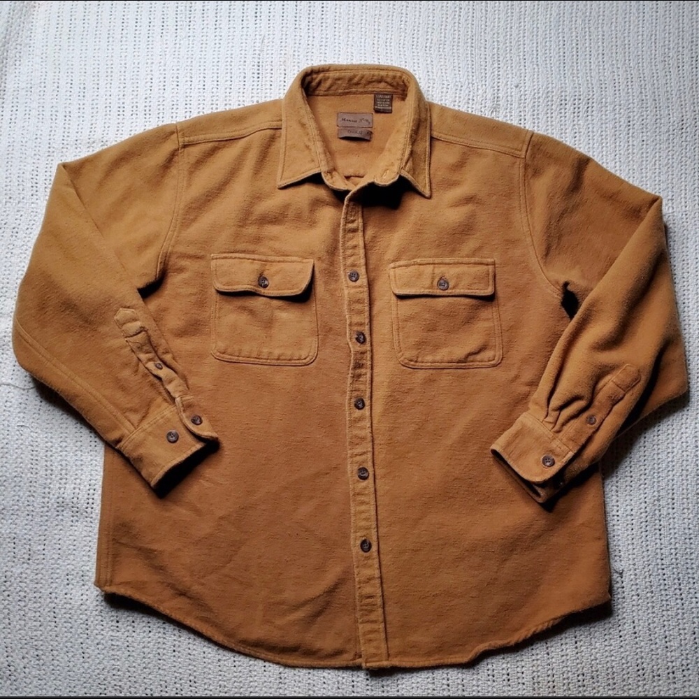 Marino Bay Men’s Large Chamois Camel Tan Shirt